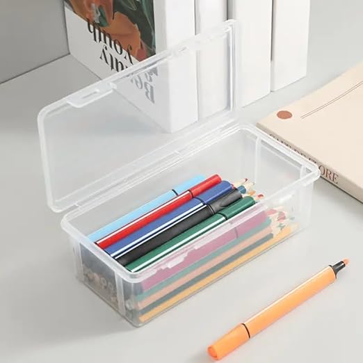 Transparent Stationery Multipurpose Organizer Case For Small Accessories | Plastic