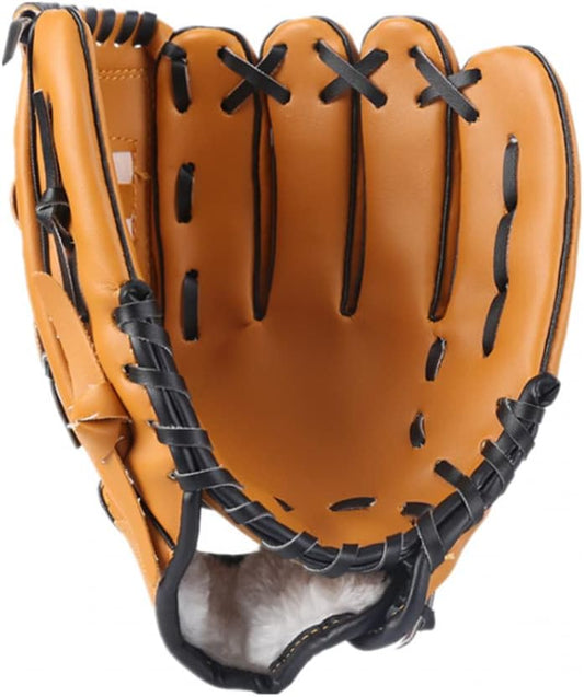 Softball Practice Baseball Gloves, Baseball Gloves Equipment, Baseball Accessories-brown black||11.5 inch