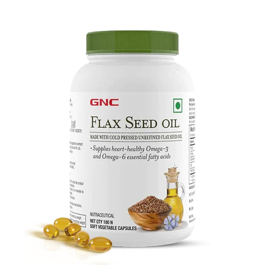 GNC Flaxseed Oil Softgel Caps 500mg 1x180