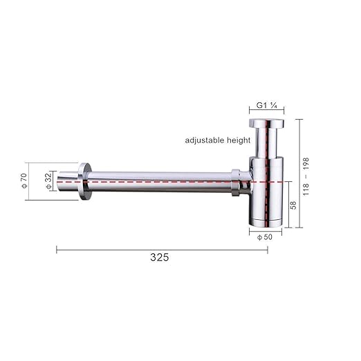 Stainless Steel Bottle Trap with Outlet Pipe