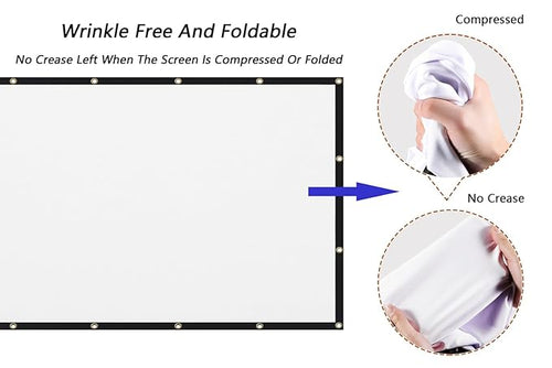 White Double Sided Foldable Anti-Crease Portable Projector Screen for Home Theatre