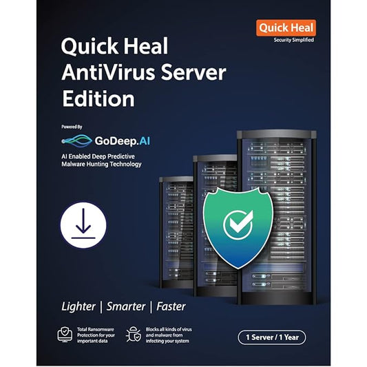 Quick Heal Antivirus for Server Regular 1 User 1 Year with CD/DVD