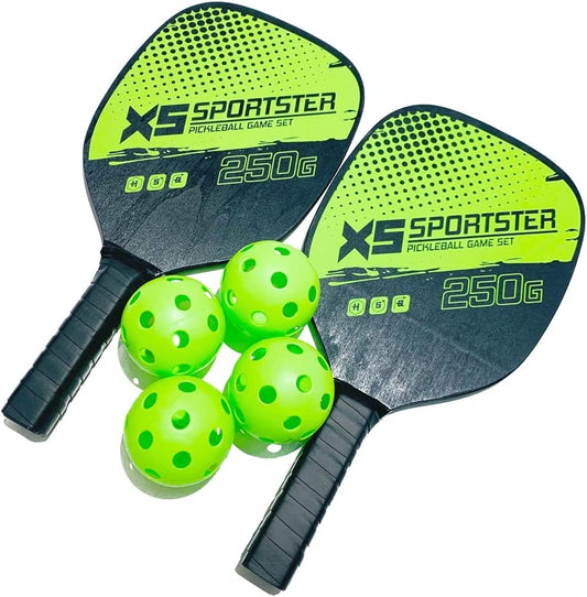 Pickleball Rackets Set Pickleball Paddle Set Of 2 Rackets And 4 Pickleballs Balls Pickle-Ball