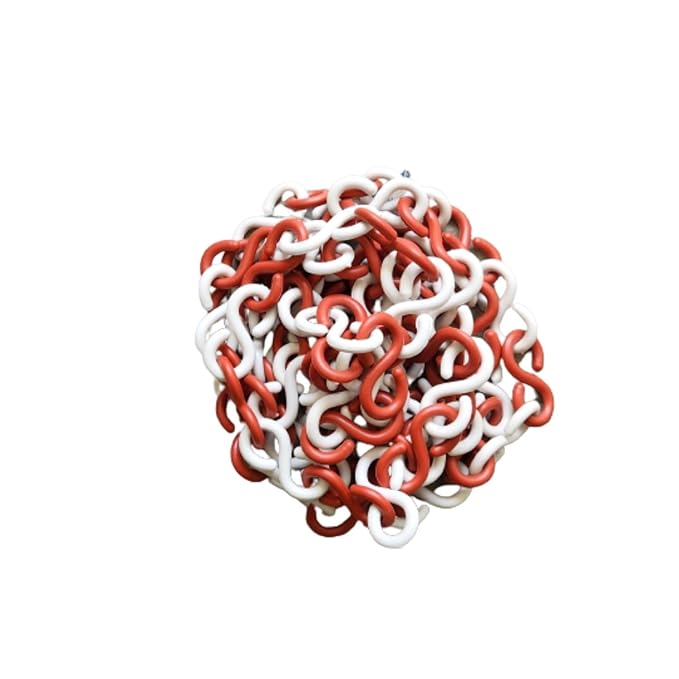 Plastic Red & White S Hook Type Safety Barrier Cone Chain, LPVC