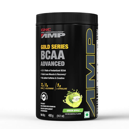 GNC AMP Gold Series BCAA Advanced Green Apple 400g