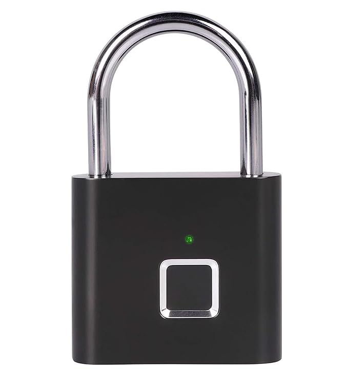 Stainless Steel Anti-Theft Fingerprint Lock | Keyless USB Charging Fingerprint Lock with USB Cable