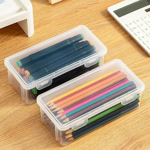 Transparent Stationery Multipurpose Organizer Case For Small Accessories | Plastic