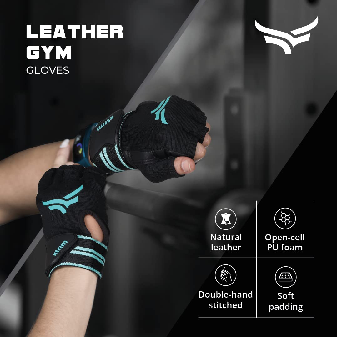 High grade leather Gym Gloves for Men & Women with Wrist Support