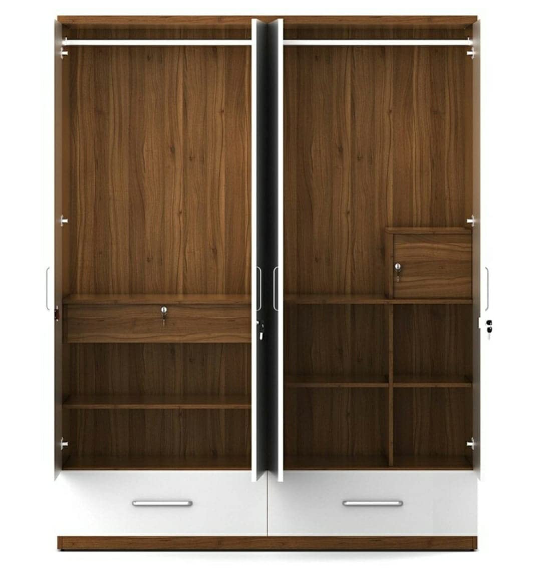 four door wardrobe with pull drawers