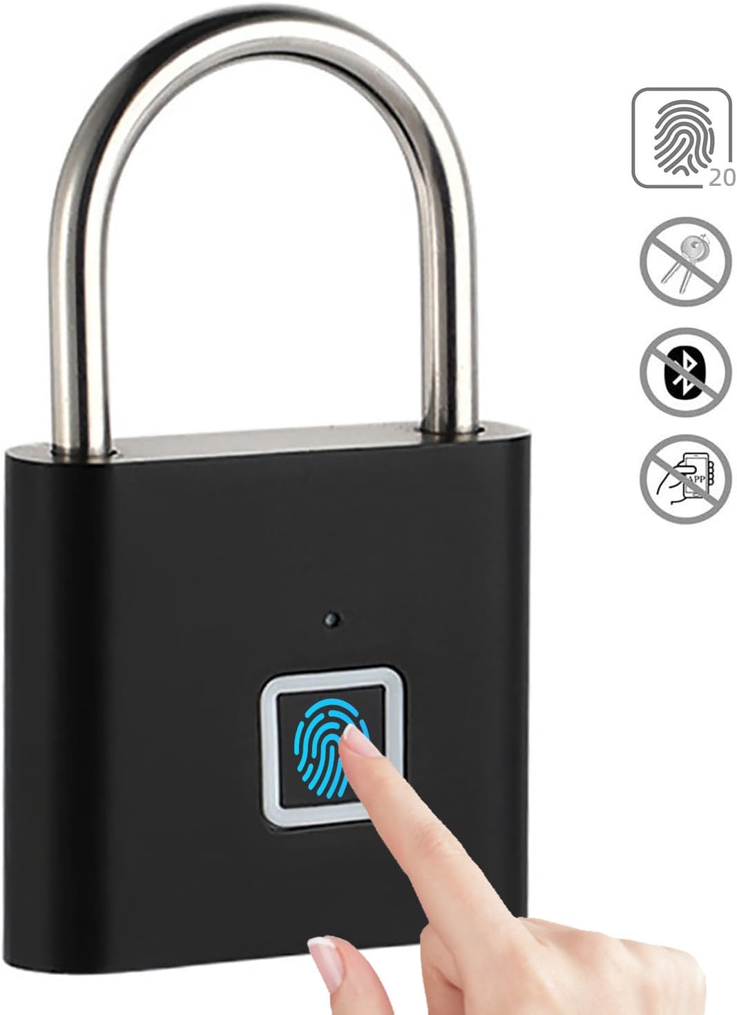 Pad Lock with fingerprint Square