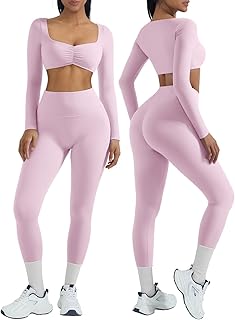 Wholesale Sports Outfit Yoga Clothes Gym Fitness Athletic Activewear Scrunch Leggings Yoga Jackets Long Sleeve Workout Sets