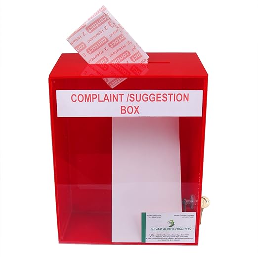 Transparent Acrylic Suggestion Box/Complain Box