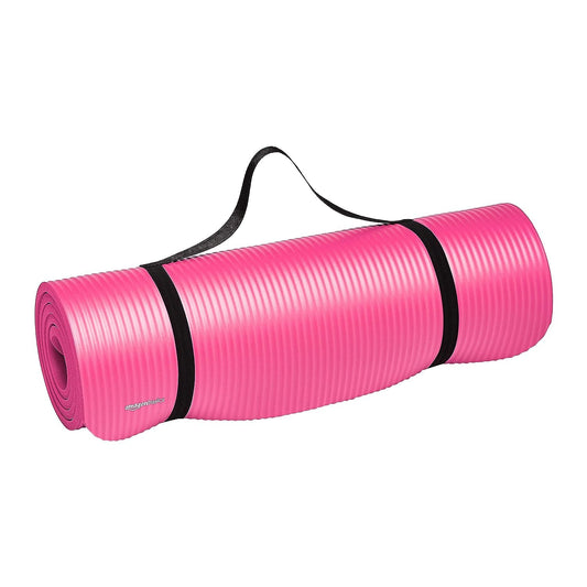 Thick NBR Yoga and Exercise Mat with Carrying Strap.