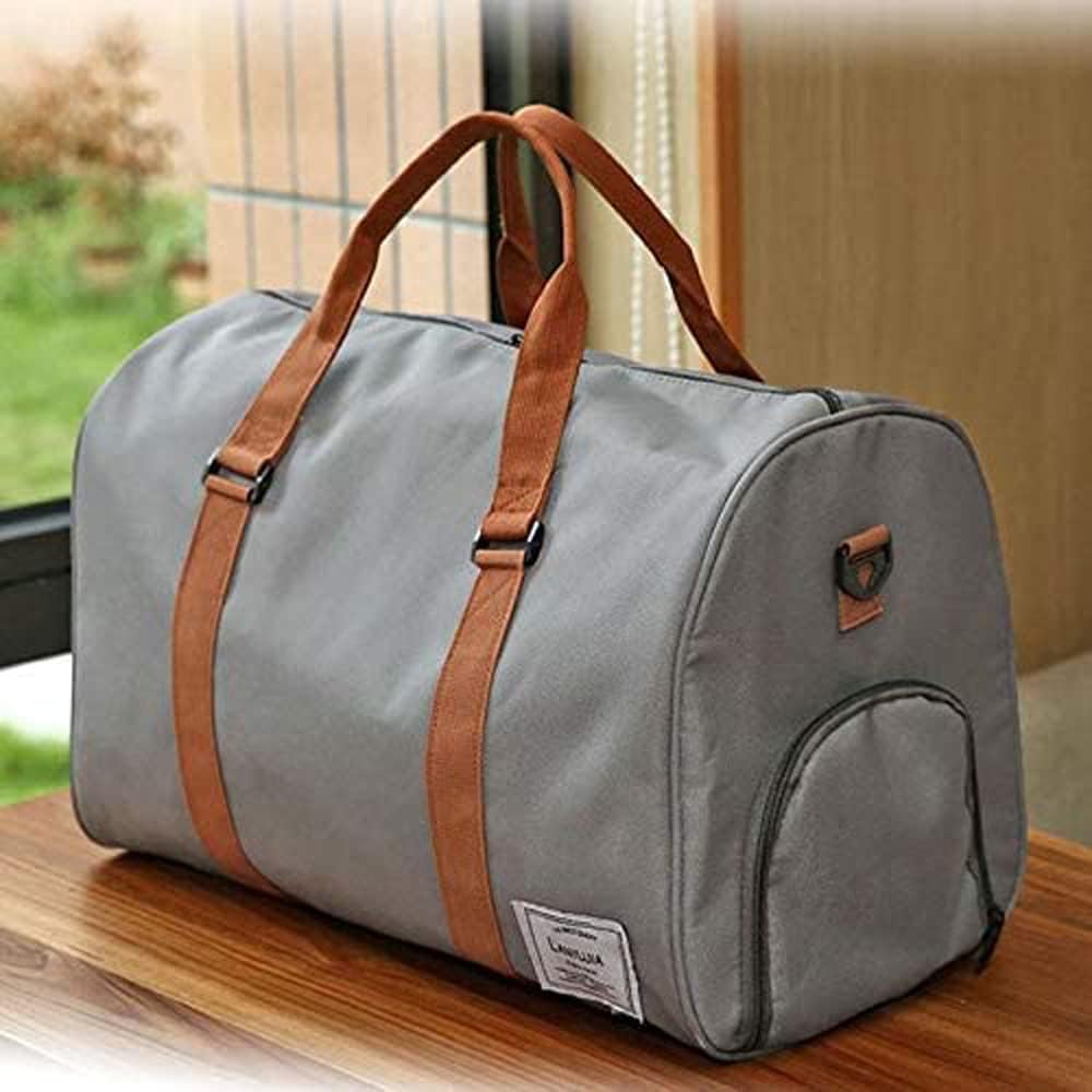 Sports Gym Bag with Shoes Compartment Large Capacity Gym Bag Travel Duffel Bag Multi Pocket Duffel Bag for Men and Women Workout Travel Grey