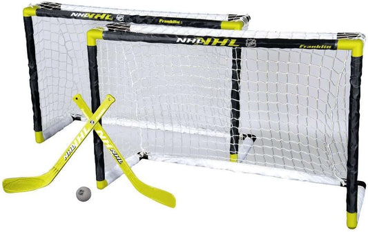 Mini Hockey Goals - 2 Goals - Pro Style Top Shelf - Kids Hockey Set - NHL, White, one size