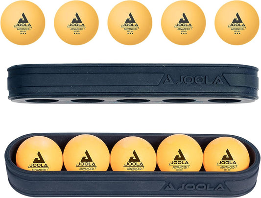 Magnetic Table Tennis Ball Accessory Holder - Includes 10 3 Star Ping Pong Balls with 2 Rubber Holders - 40mm Balls Fit Inside Tray