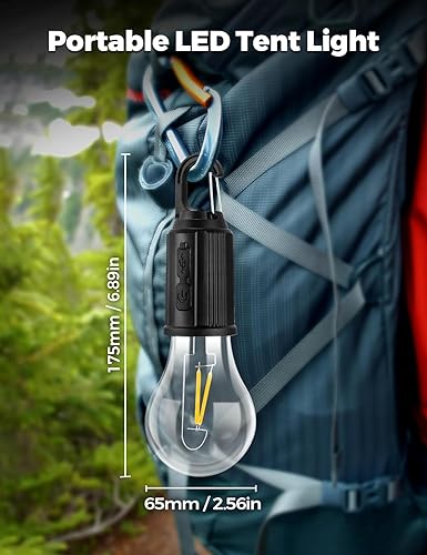 Rechargeable Camping Lights, Waterproof LED Tent Lights with USB Cable