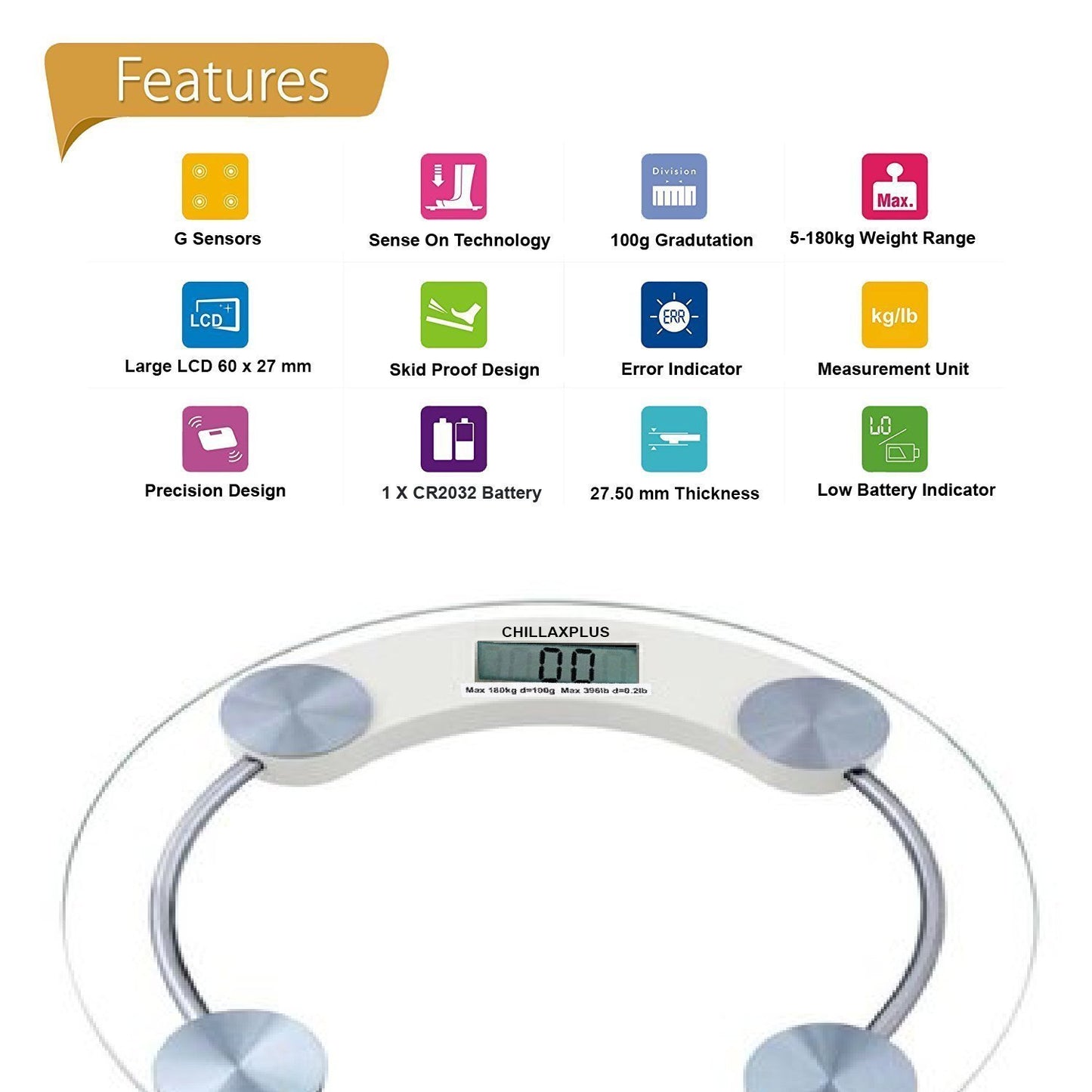 Digital Glass Personal Weighing Machine