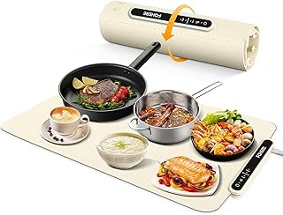 Portable Electric Warming Tray Silicone with Temperature Foldable Fast Heating Silicone Smart Food Warmer Mat