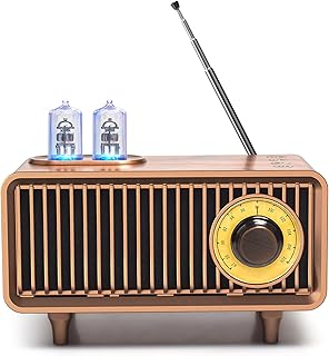Portable Wireless Retro Record Wood Grain Bluetooth Speaker with Night Light