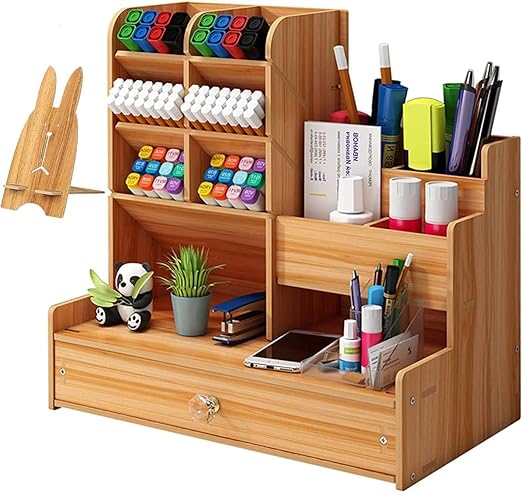 Wood Pen Stand Desk Organizer Pencil Holder Table Organizer For Office