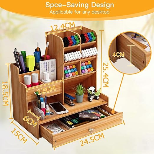 Wood Pen Stand Desk Organizer Pencil Holder Table Organizer For Office