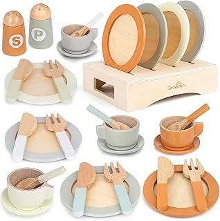 Wooden Children's Play House Simulation Kitchen Toy Set Wooden Boy and Girl Baby Birthday Gift Qieqie Paradise for Kids Educational Toy