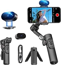 2024 Ai Smart Gimbal 360 Auto Face Tracking Gimbal All-in-One Rotation for Smartphone Video Vlog Stabilizer Tripod Phone Holder