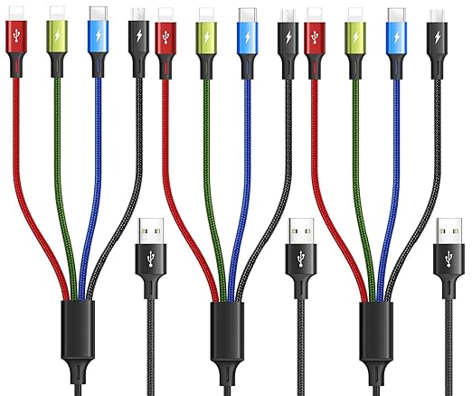 Multi Charging Cable 4A 3Pack 4FT Multi Fast Charging Cord