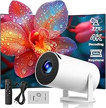 2025 New Mini Projector 4K 720p 180 Degree Rotating Home LCD Smart Android HD WiFi Video Projector with Stand