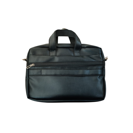 Sleek Leather Laptop Bag with Dual Zip