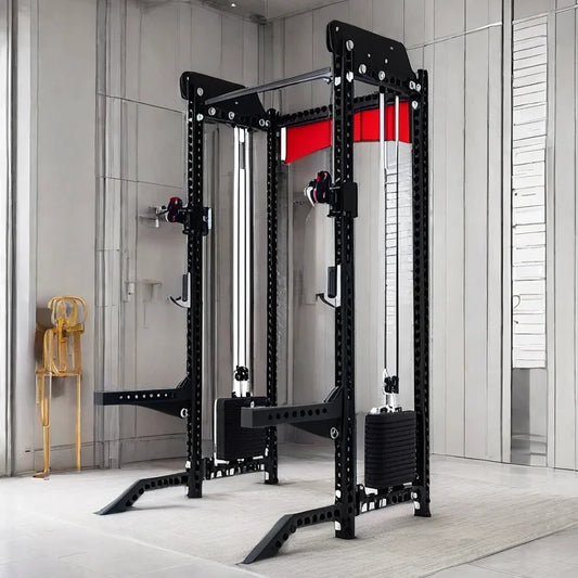 Fitness Gym Equipment Power Rack with Cable Pulley Gym Device Power Squat Machine