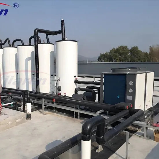 Advanced Air Source Heat Pump Combined with Hot Water Storage Tank for Efficient Hotel Water Heating