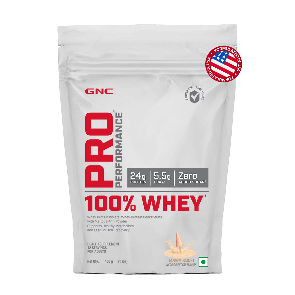 GNC PP 100% Whey Protein Kulfi Powder 2 lbs