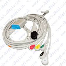 Import CONTEC 6-Pin Button Type ECG Cable - Model 22EKSP52
