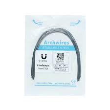 Import Pack of 10 Stainless Steel Rectangular Ovoid Dental Wires, Size 17x22