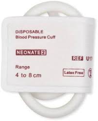 Import Disposable NIBP Cuff Double Tubing 04-08cm, White TPU with LC-B05 Connector