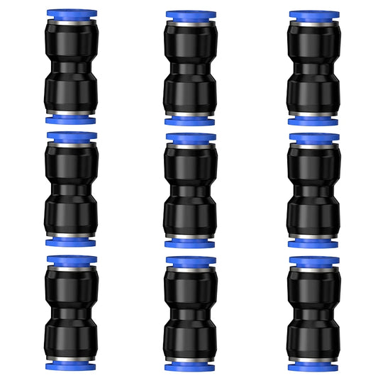 PU Air Pipe Quick Connector Pneumatic Straight-Through Plastic Butt Joint for 4/5/6/8/10/12/14/16 Fittings