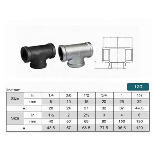 Iron (GI) Pipe Fitting Equal Tee 20mm ( 3/4