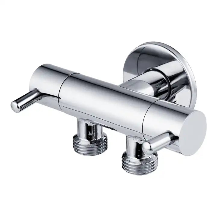 Double-Handle Dual-Use Brass Toilet Fitting Bathroom Valve