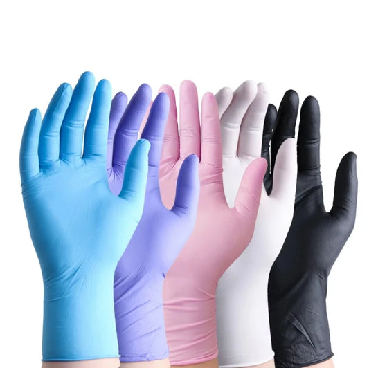 Soft Medical Grade pink Nitrile Gloves Nitrile Powder Free Medical pink Blue Purple Black Disposable 12inches