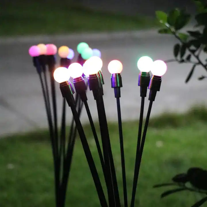 Outdoor Waterproof Rgb Heads Led Firefly Garden Lamp Solar Powered