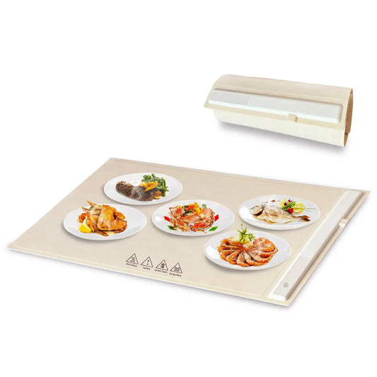 Portable Foldable Heating Plate Mat Table Silicone Electric Adjustable Temperature Control Food Warming Tray