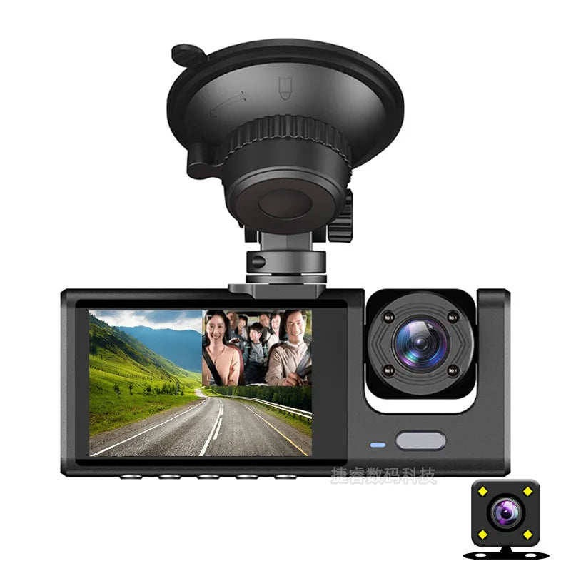 2 Inch High-Definition 1080P Car & Vehicle Cameras Three Lenses Three Cameras Car Monitoring Driving Recorder with 8GB TF Card