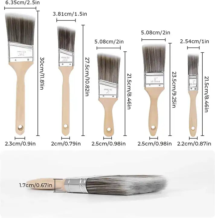 Nylon Synthetic Fiber Stainless Iron Angle Paint Sash Paint Brush