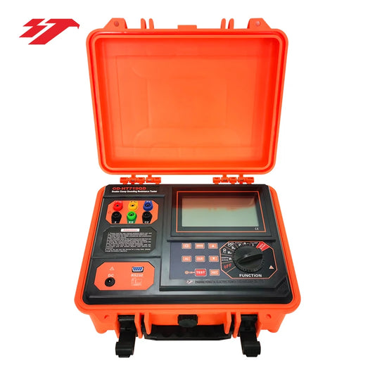 GD-HT719QD Digital Earth Resistance Tester 220V Double Clamp Soil Resistivity Meter 1 Year Warranty Product Testing Equipment