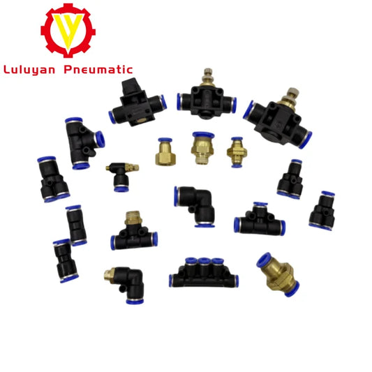 PV Pneumatic Parts Air Fitting Pneumatic Push to Connect Adapters & Union Air Pipe Connectors Quick Fitting PV Pneumatic Jionts