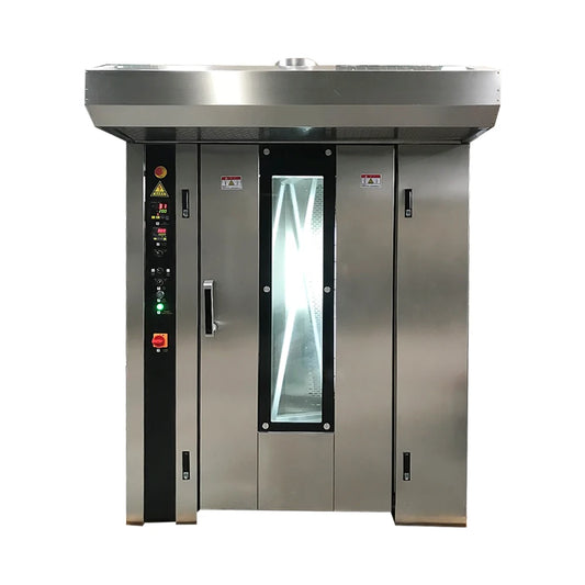 Commercial Bread Convection Rotary Oven 64-Tray Hot Air 2 Rack Trolleys for Bakery Use-for Diesel/Gas/Electric New Made Flour