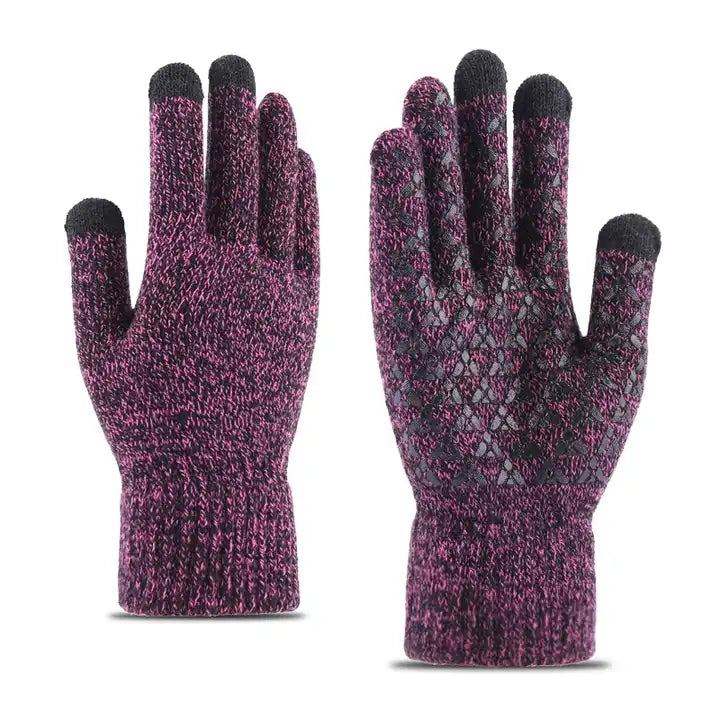 winter warm knit windproof touch screen magic gloves & mittens