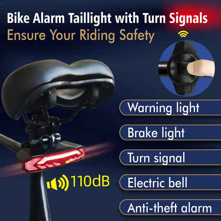 Wireless Control Turn Signs USB Rechargeable and Easy to Install ebike e-scooter bike rear light electric dirt bike tail light